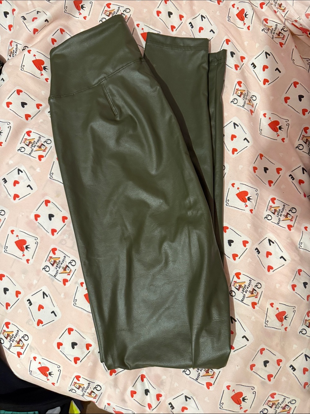 High-Rise Faux Leather Leggings - Dark Brown